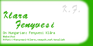klara fenyvesi business card